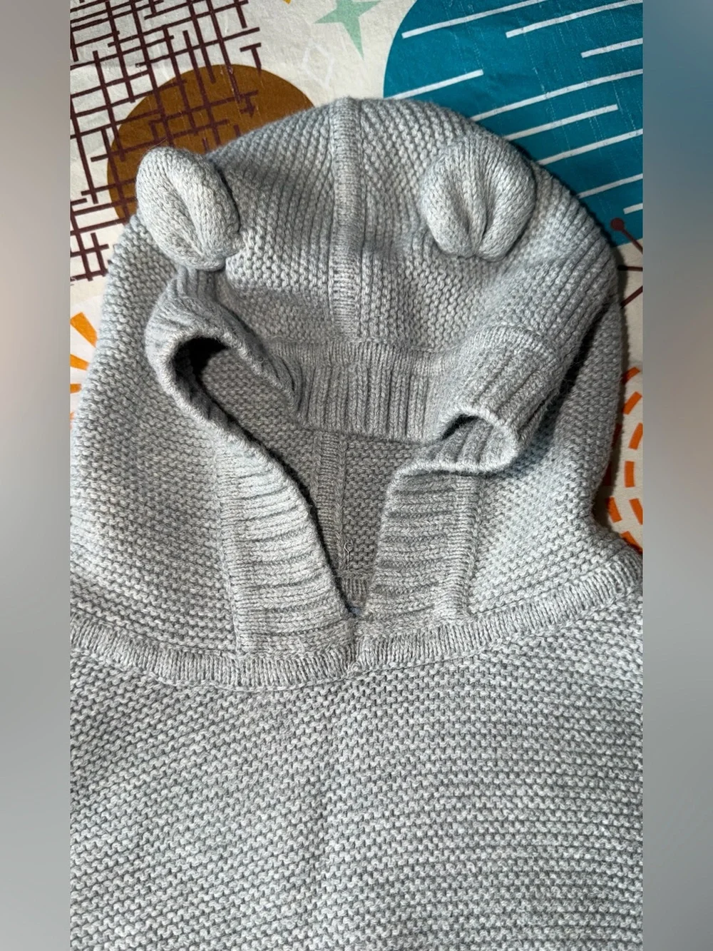 Baby GAP Light Gray Knit Hooded Poncho